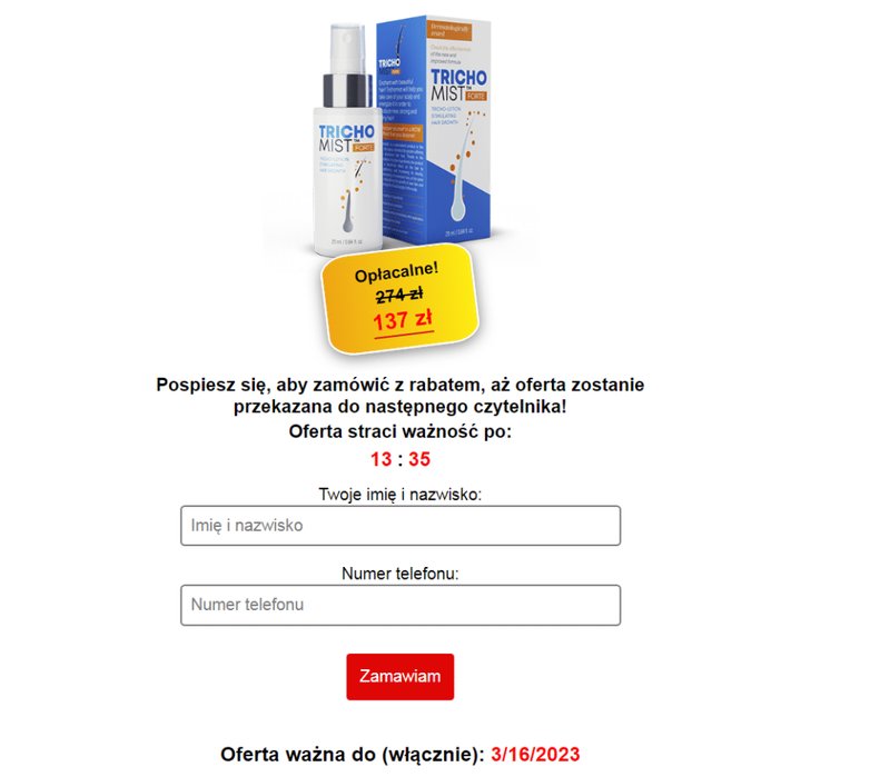 Best trichomist forte dla kobiet in Poland